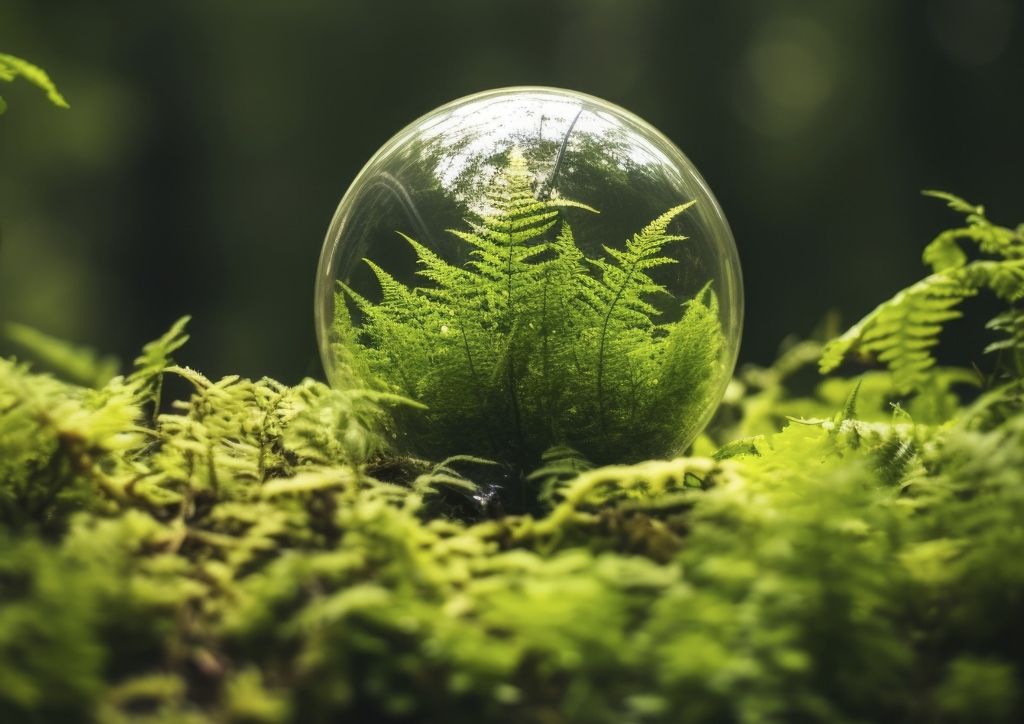 Greenwashing, Crystal Globe, Moss, Ferns, Farne, Globus, Moos